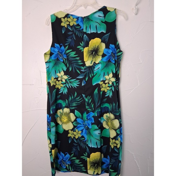 AGB Floral Tropical Print Shift Dress Womens Size 14 Sleeveless Round Neck - Picture 6 of 9